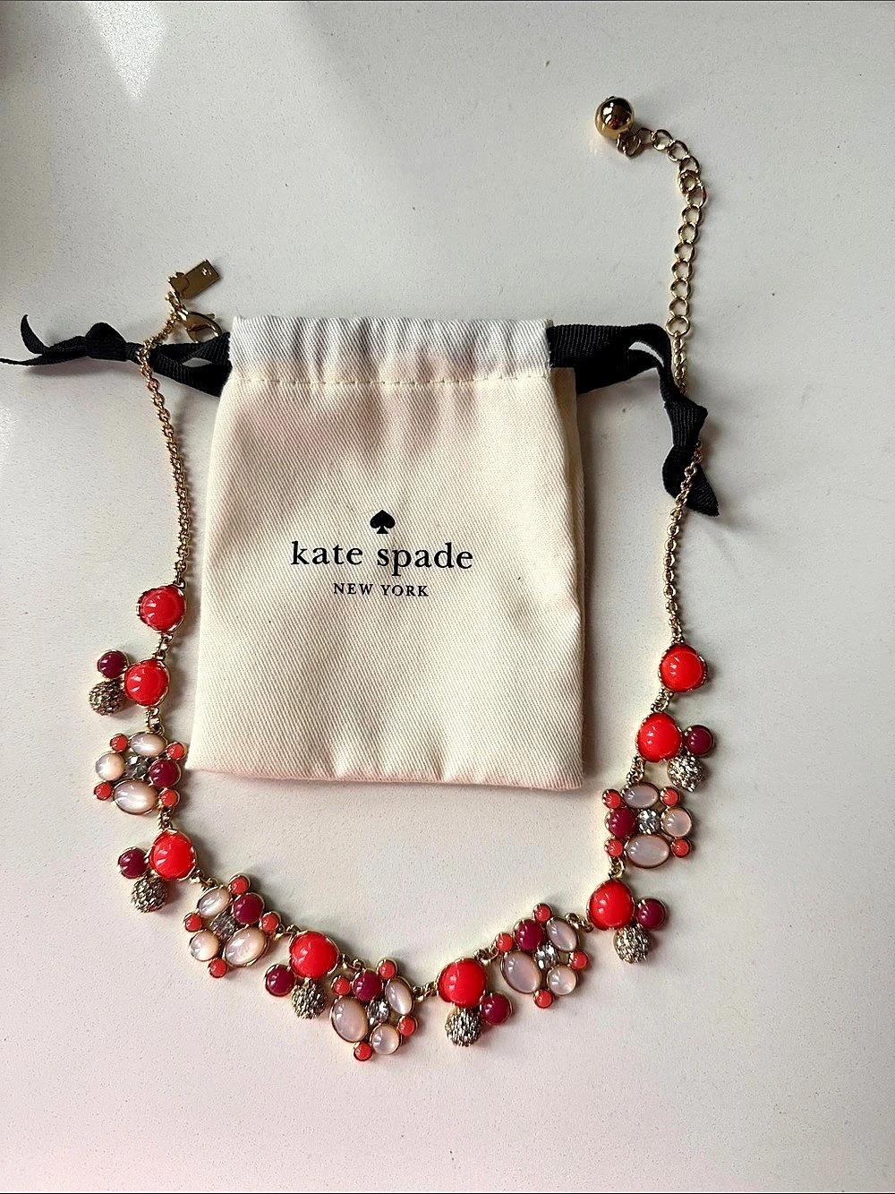 kate spade Statement Necklace in Red & Gold Like New